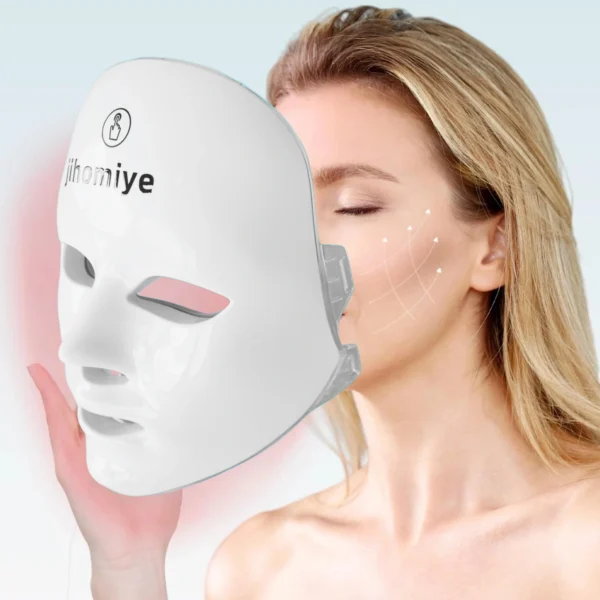 jihomiye   Red Light Therapy For Face, 7 Color Led Face Mask Light Therapy, Face Light therapy Device, Red Light Therapy, Adapt All Skin, Diminish Spots, Remove Wrinkles, Red light face mask