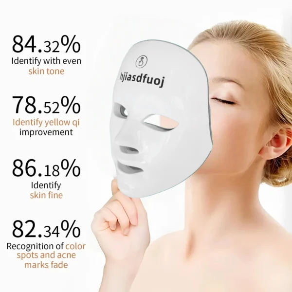 hjiasdfuoj  Red Light Therapy Mask for Face,  7+1 Colors LED Facial Skin Care Mask At Home, USB Rechargeable,Portable