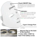 jihomiye   Red Light Therapy For Face, 7 Color Led Face Mask Light Therapy, Face Light therapy Device, Red Light Therapy, Adapt All Skin, Diminish Spots, Remove Wrinkles, Red light face mask