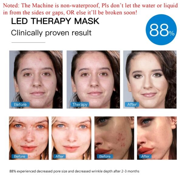 hjiasdfuoj  Red Light Therapy Mask for Face,  7+1 Colors LED Facial Skin Care Mask At Home, USB Rechargeable,Portable