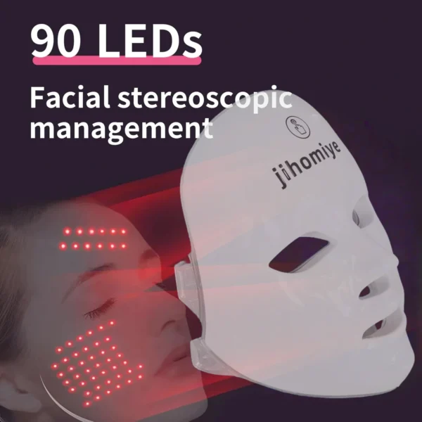 jihomiye   Red Light Therapy For Face, 7 Color Led Face Mask Light Therapy, Face Light therapy Device, Red Light Therapy, Adapt All Skin, Diminish Spots, Remove Wrinkles, Red light face mask