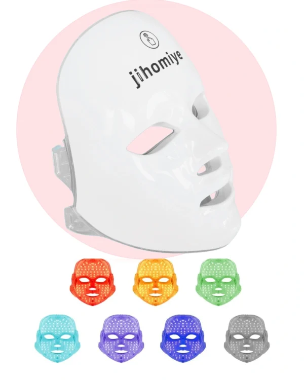 jihomiye   Red Light Therapy For Face, 7 Color Led Face Mask Light Therapy, Face Light therapy Device, Red Light Therapy, Adapt All Skin, Diminish Spots, Remove Wrinkles, Red light face mask